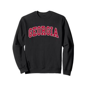 GEORGIA - Throwback Design - Classic Sweatshirt Port & Co. Small black red lettr